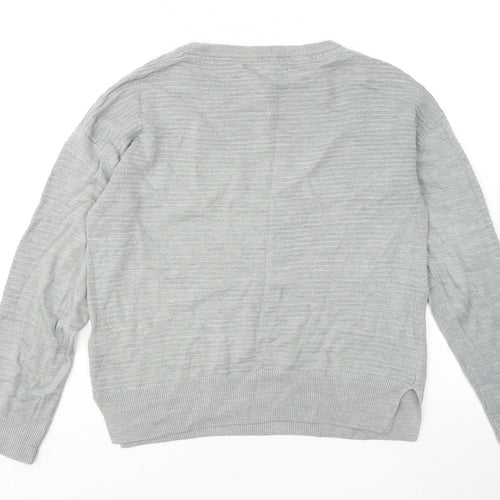 NEXT Womens Grey Round Neck Viscose Pullover Jumper Size 12