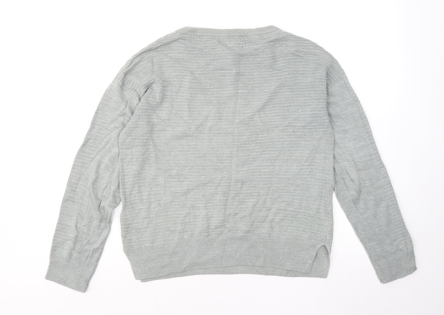 NEXT Womens Grey Round Neck Viscose Pullover Jumper Size 12