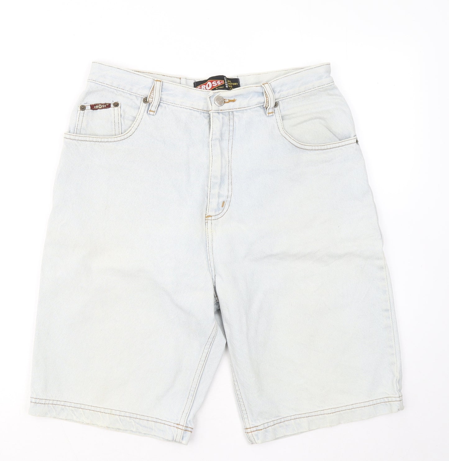 Cross Mens Blue Cotton Sweat Shorts Size 31 in Regular