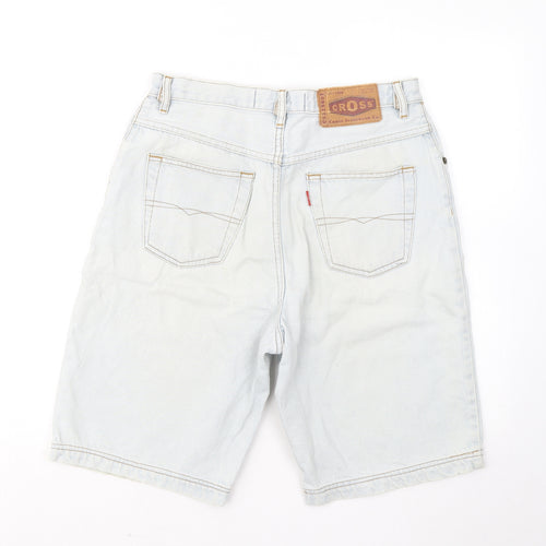 Cross Mens Blue Cotton Sweat Shorts Size 31 in Regular