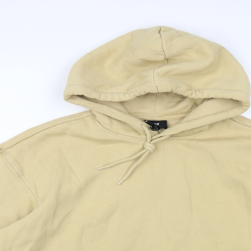 H&M Mens Beige Cotton Pullover Hoodie Size M