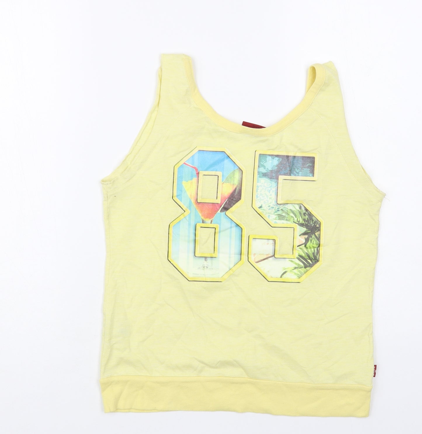 Levi's Womens Yellow Cotton Basic Tank Size M V-Neck
