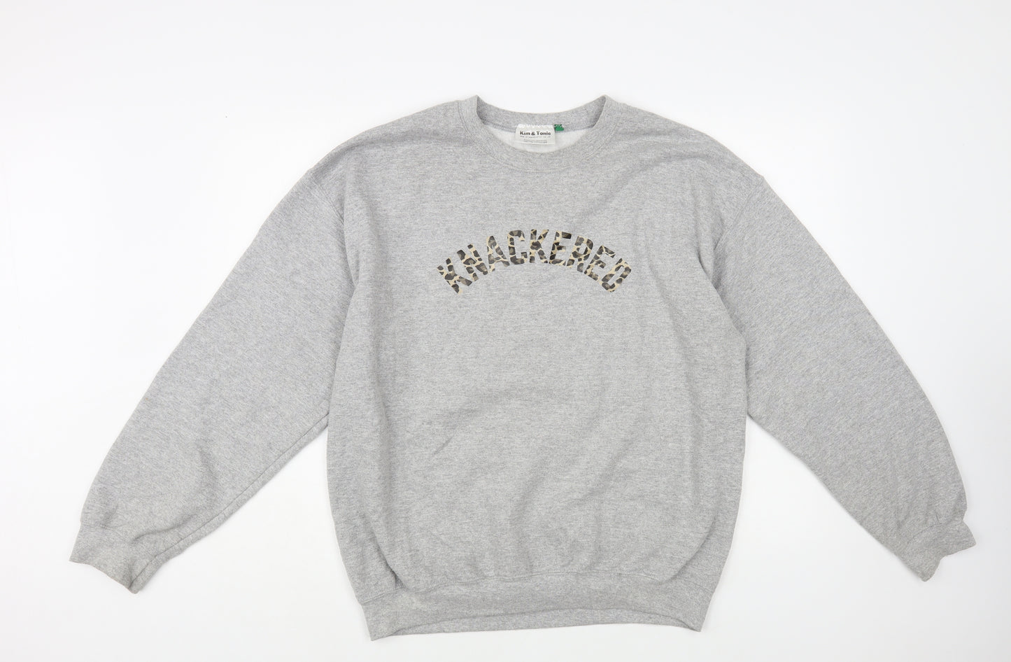 Kim&Tonic Womens Grey Cotton Pullover Sweatshirt Size L Pullover - Knackered