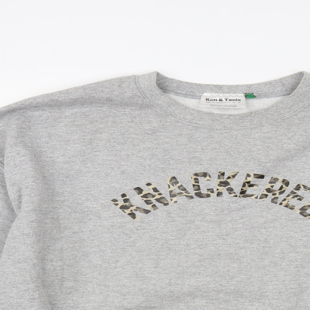 Kim&Tonic Womens Grey Cotton Pullover Sweatshirt Size L Pullover - Knackered