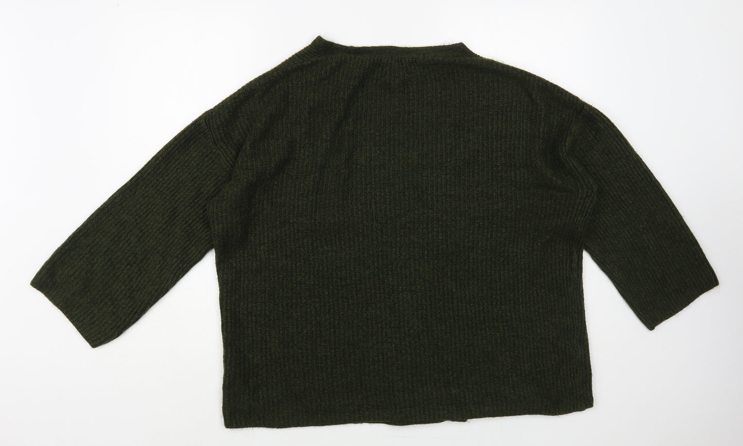 NEXT Womens Green V-Neck Acrylic Cardigan Jumper Size M