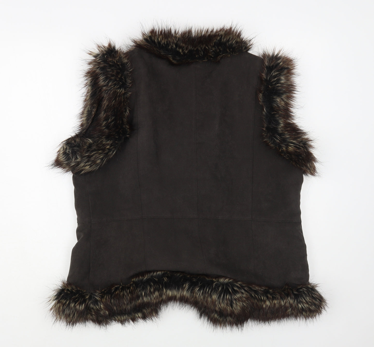 Preworn Womens Brown Gilet Waistcoat Size 14 Hook & Eye