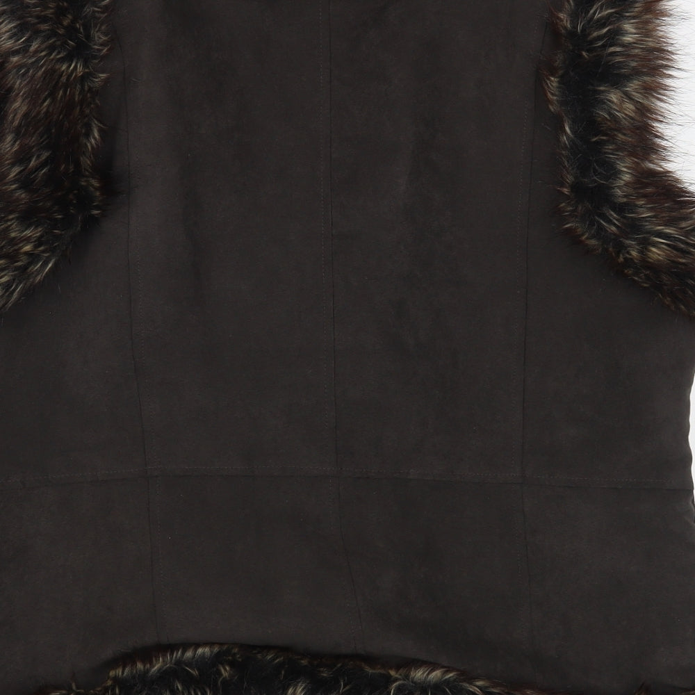 Preworn Womens Brown Gilet Waistcoat Size 14 Hook & Eye