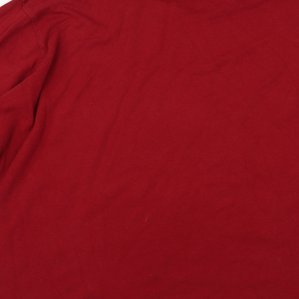 Preworn Mens Red Cotton T-Shirt Size XL Roll Neck