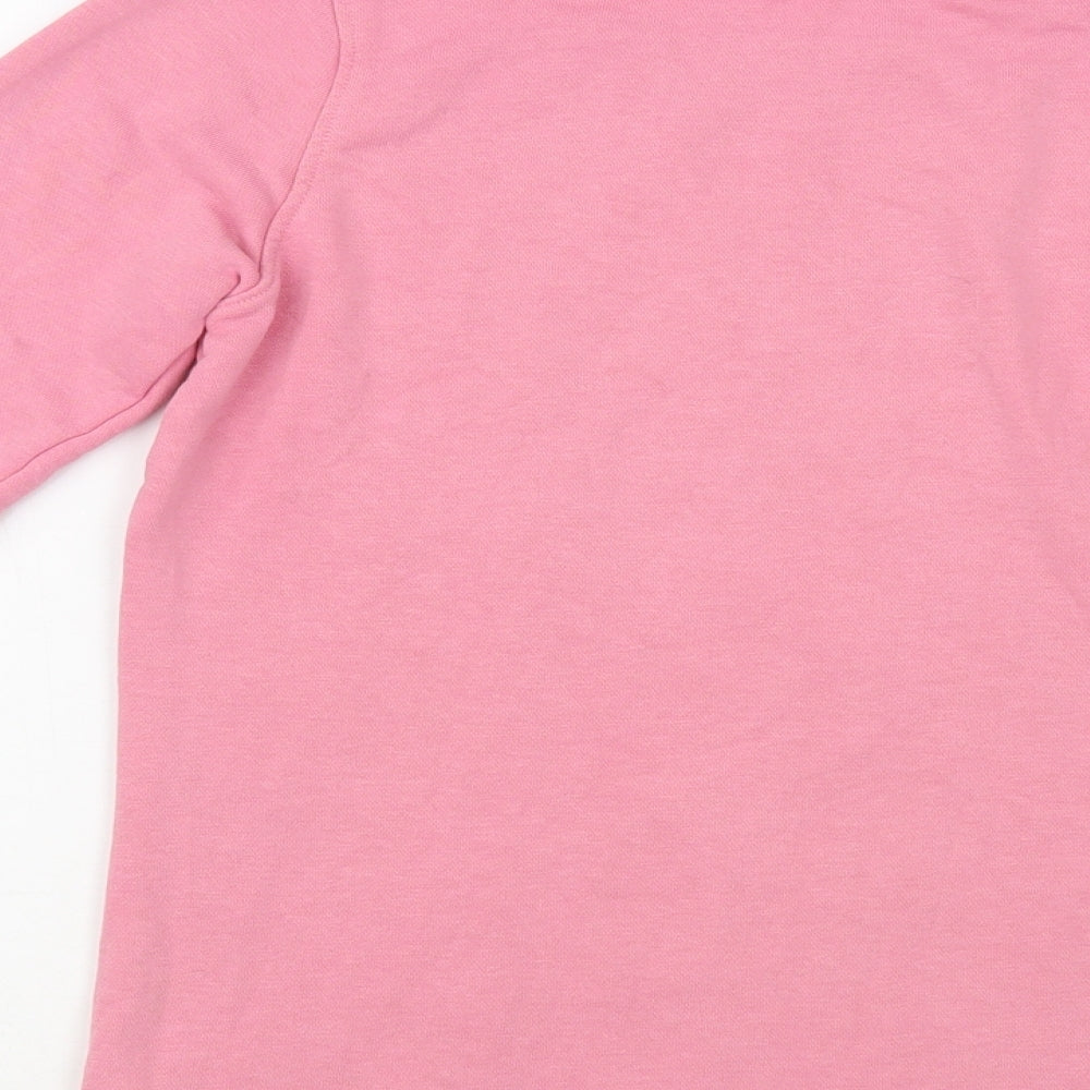 H&M Girls Pink Cotton Tunic Sweatshirt Size 7-8 Years Pullover - Unicorn