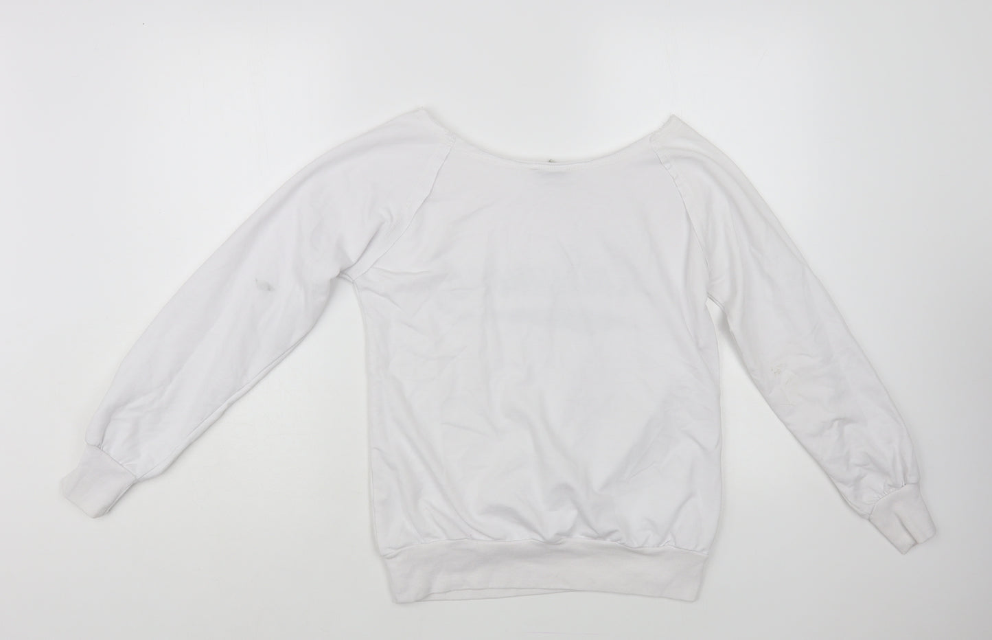 Vintage Girl Womens White Cotton Pullover Sweatshirt Size S Pullover - Hollywood