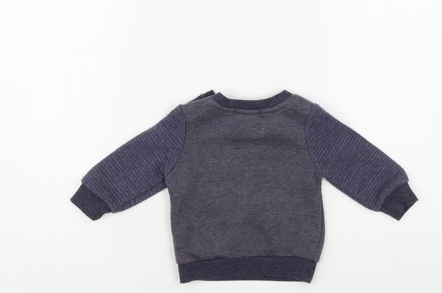 {Primark Baby Blue Cotton Pullover Jumper Size 3-6 Months Snap - Dino