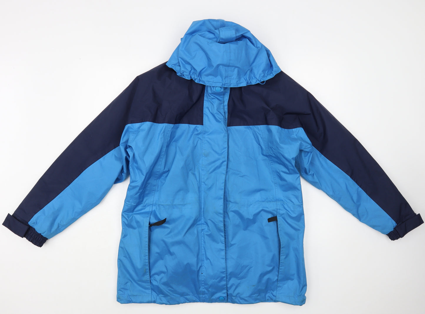 Being Casual Womens Blue Windbreaker Jacket Size 12 Zip