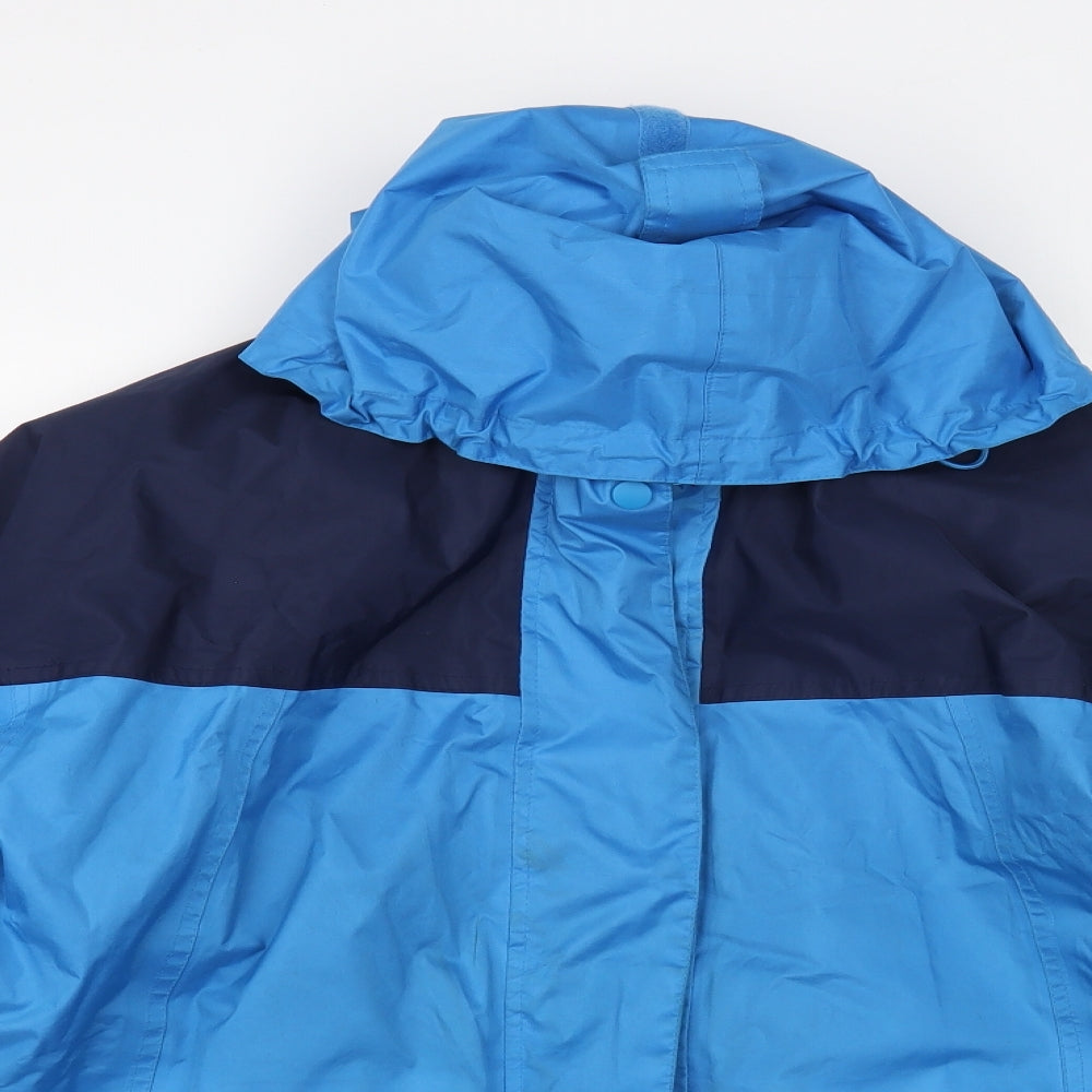 Being Casual Womens Blue Windbreaker Jacket Size 12 Zip