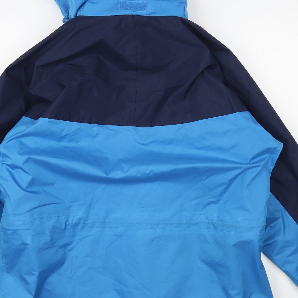 Being Casual Womens Blue Windbreaker Jacket Size 12 Zip