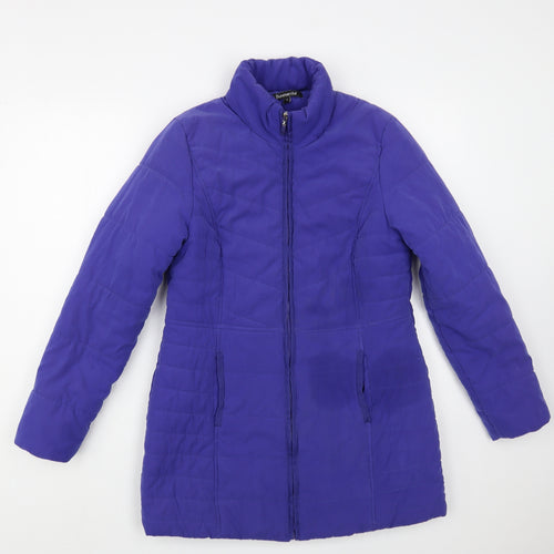 Bonmarché Womens Purple Quilted Jacket Size 10 Zip