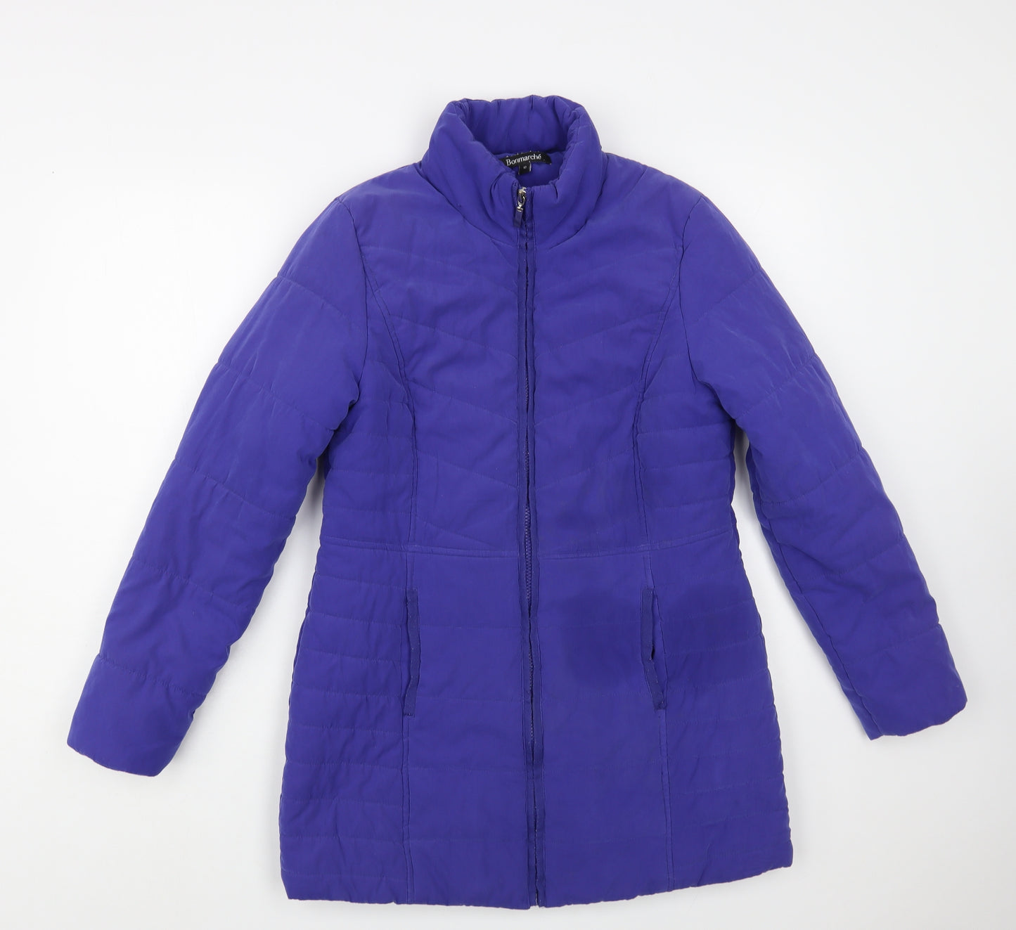 Bonmarché Womens Purple Quilted Jacket Size 10 Zip