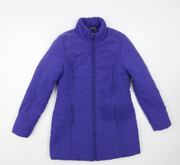 Bonmarché Womens Purple Quilted Jacket Size 10 Zip