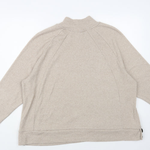 Nutmeg Womens Beige Mock Neck Polyester Pullover Jumper Size 20