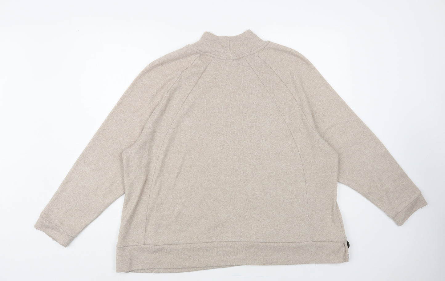 Nutmeg Womens Beige Mock Neck Polyester Pullover Jumper Size 20