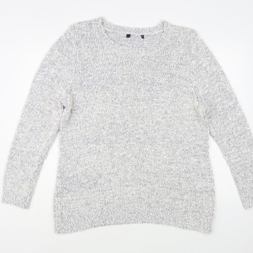 Preworn Womens Grey Boat Neck Nylon Pullover Jumper Size XL