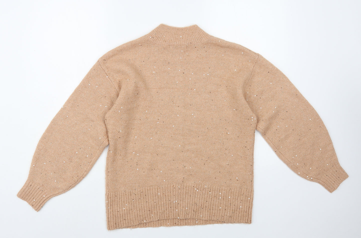 George Womens Pink Mock Neck Acrylic Pullover Jumper Size S