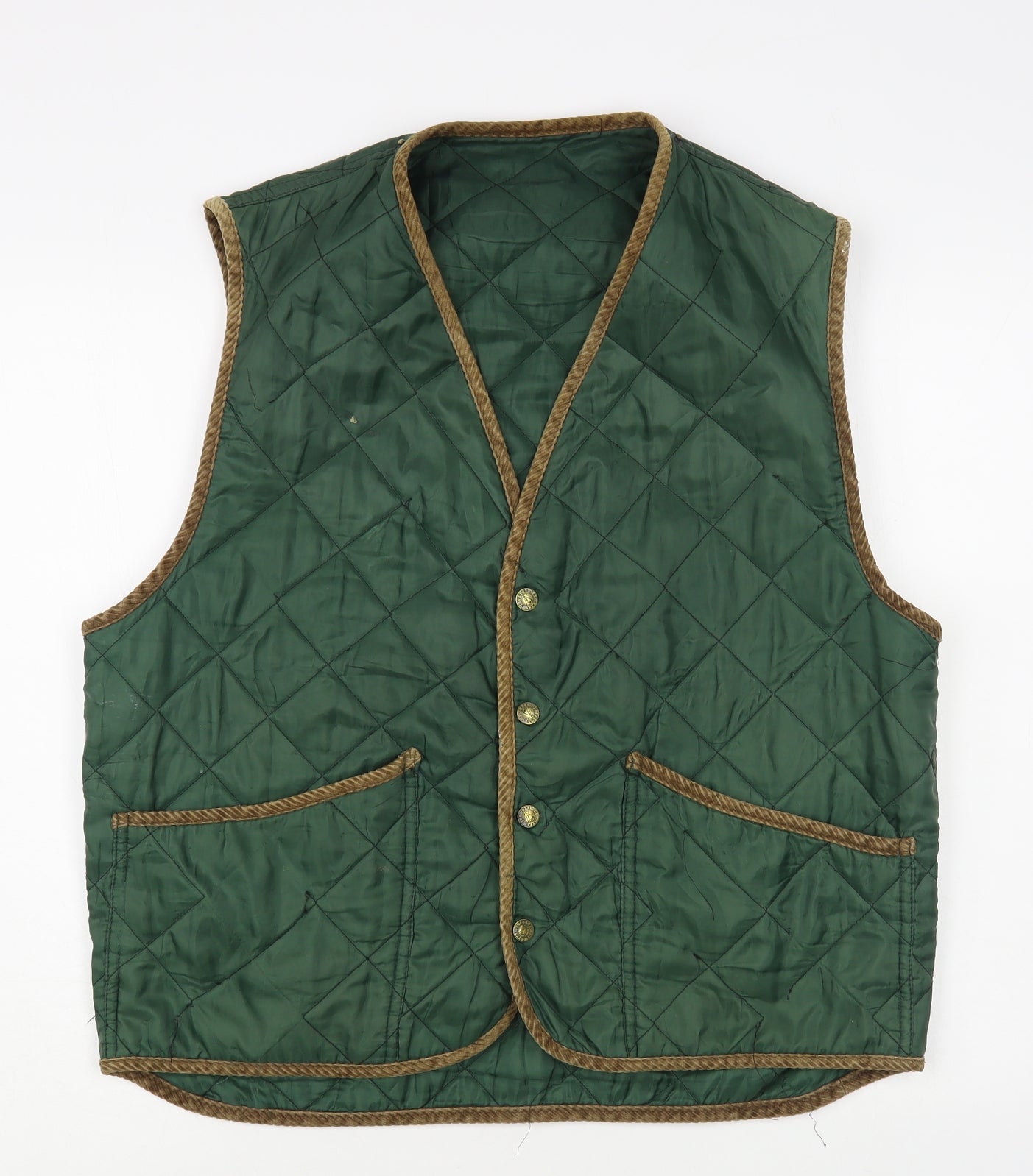 The Great Outdoors Womens Green Quilted Waistcoat Size L Button