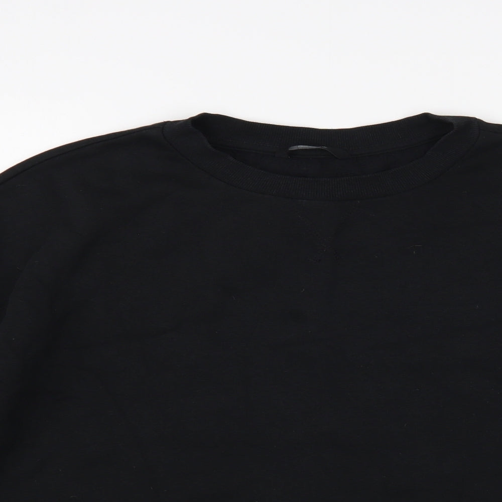 George Womens Black Cotton Pullover Sweatshirt Size 12 Pullover