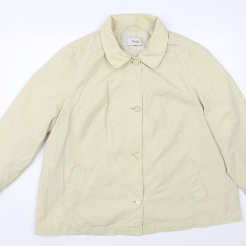 Classic Womens Beige Pea Coat Coat Size L Button