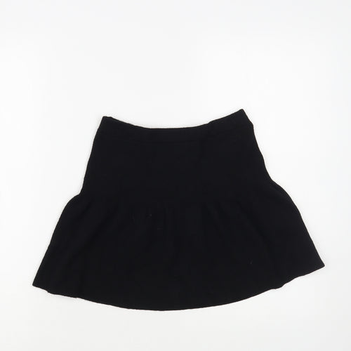 Preworn Girls Black Viscose A-Line Skirt Size 9-10 Years Regular