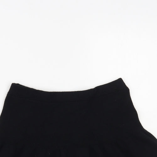 Preworn Girls Black Viscose A-Line Skirt Size 9-10 Years Regular