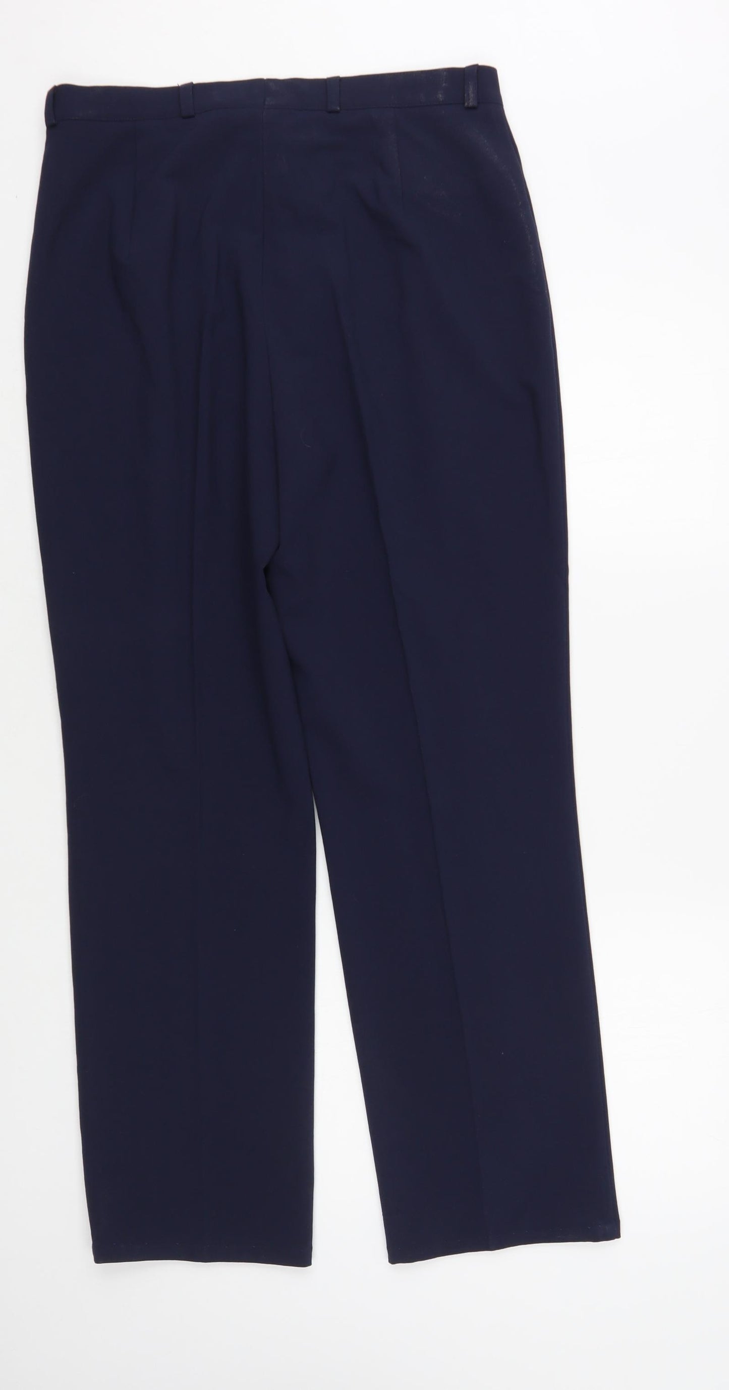 Steilmann Womens Blue Polyester Trousers Size 14 L29 in Regular Button