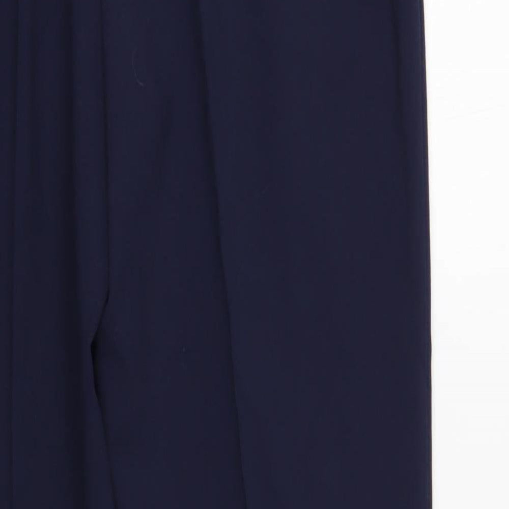 Steilmann Womens Blue Polyester Trousers Size 14 L29 in Regular Button