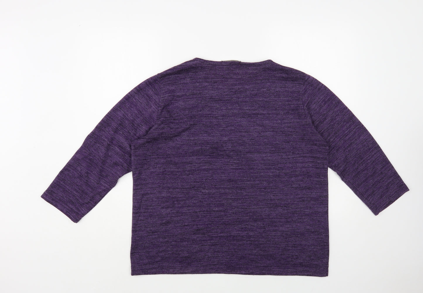 Isle Womens Purple Round Neck Polyester Pullover Jumper Size L