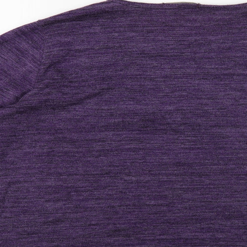 Isle Womens Purple Round Neck Polyester Pullover Jumper Size L