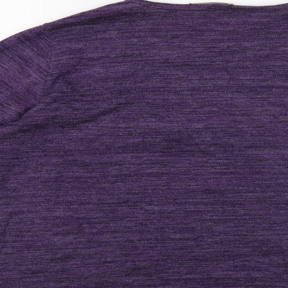 Isle Womens Purple Round Neck Polyester Pullover Jumper Size L