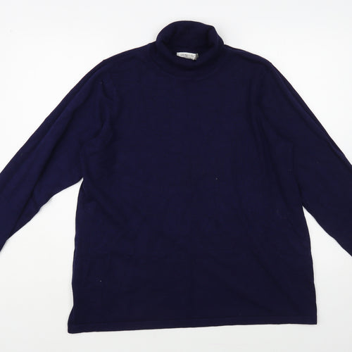 Signature Experience Womens Blue Roll Neck Viscose Pullover Jumper Size XL