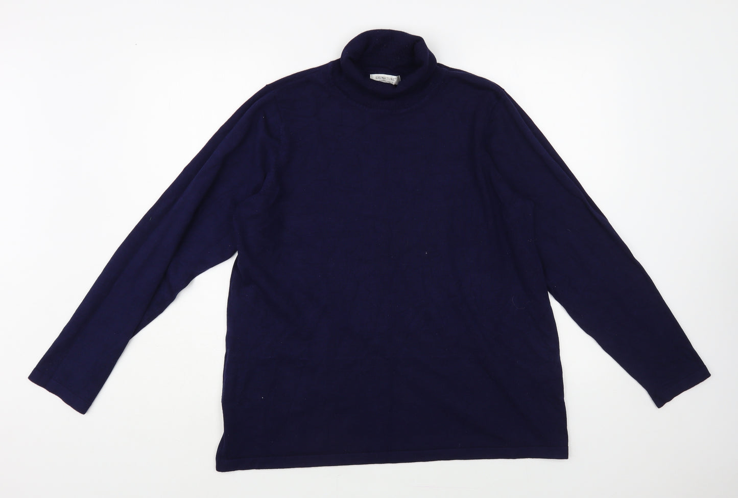Signature Experience Womens Blue Roll Neck Viscose Pullover Jumper Size XL