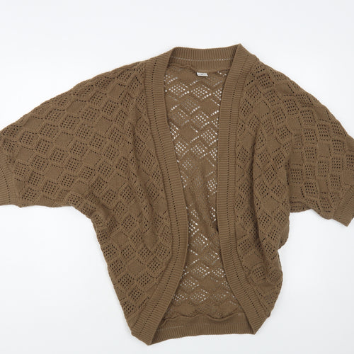 New Look Womens Brown V-Neck Acrylic Cardigan Jumper Size L