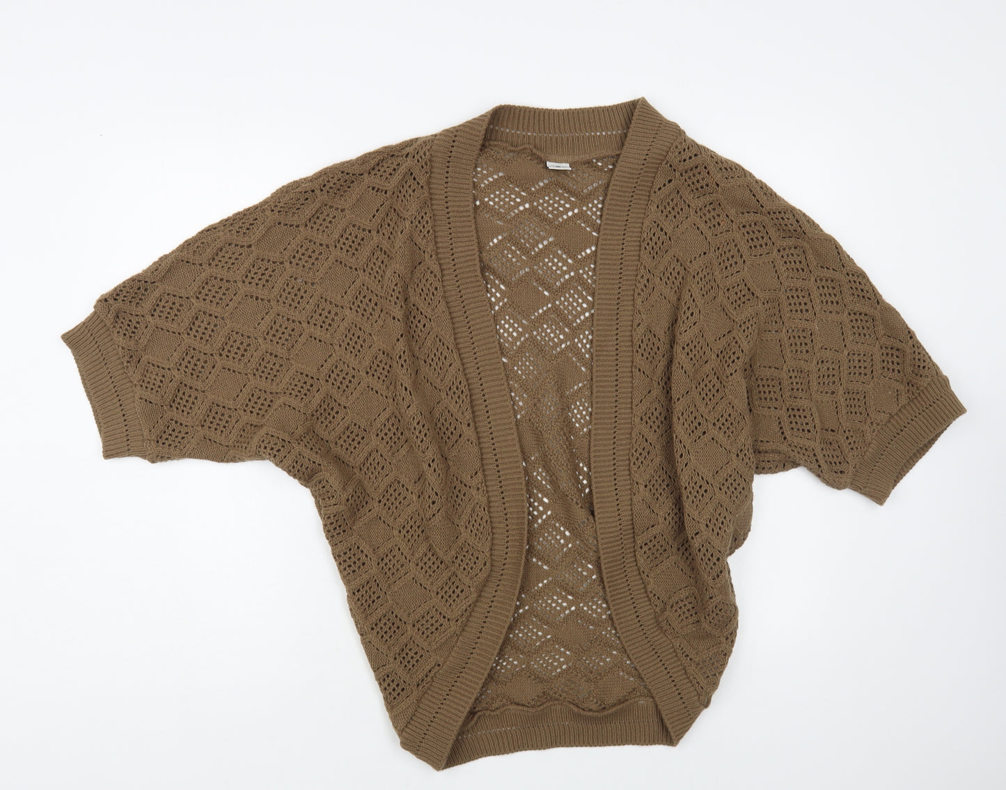 New Look Womens Brown V-Neck Acrylic Cardigan Jumper Size L