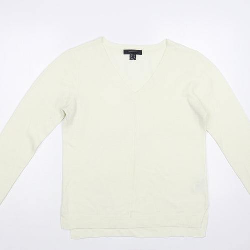 Atmosphere Womens Ivory V-Neck Acrylic Pullover Jumper Size 12