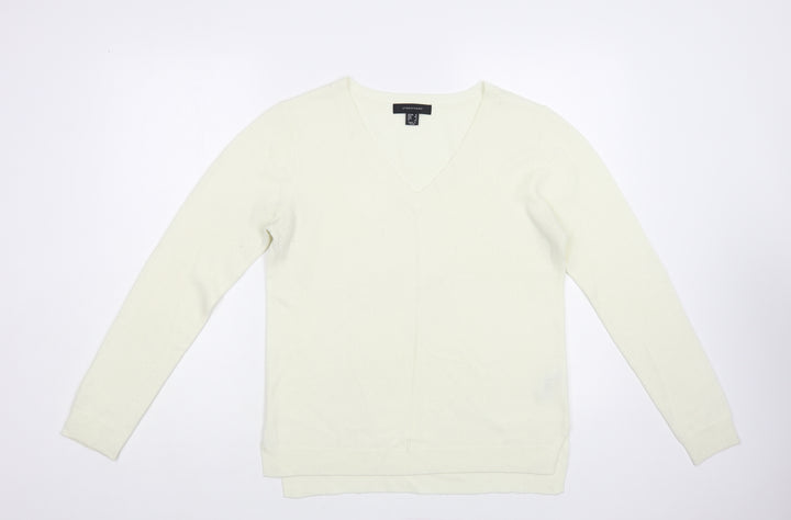 Atmosphere Womens Ivory V-Neck Acrylic Pullover Jumper Size 12