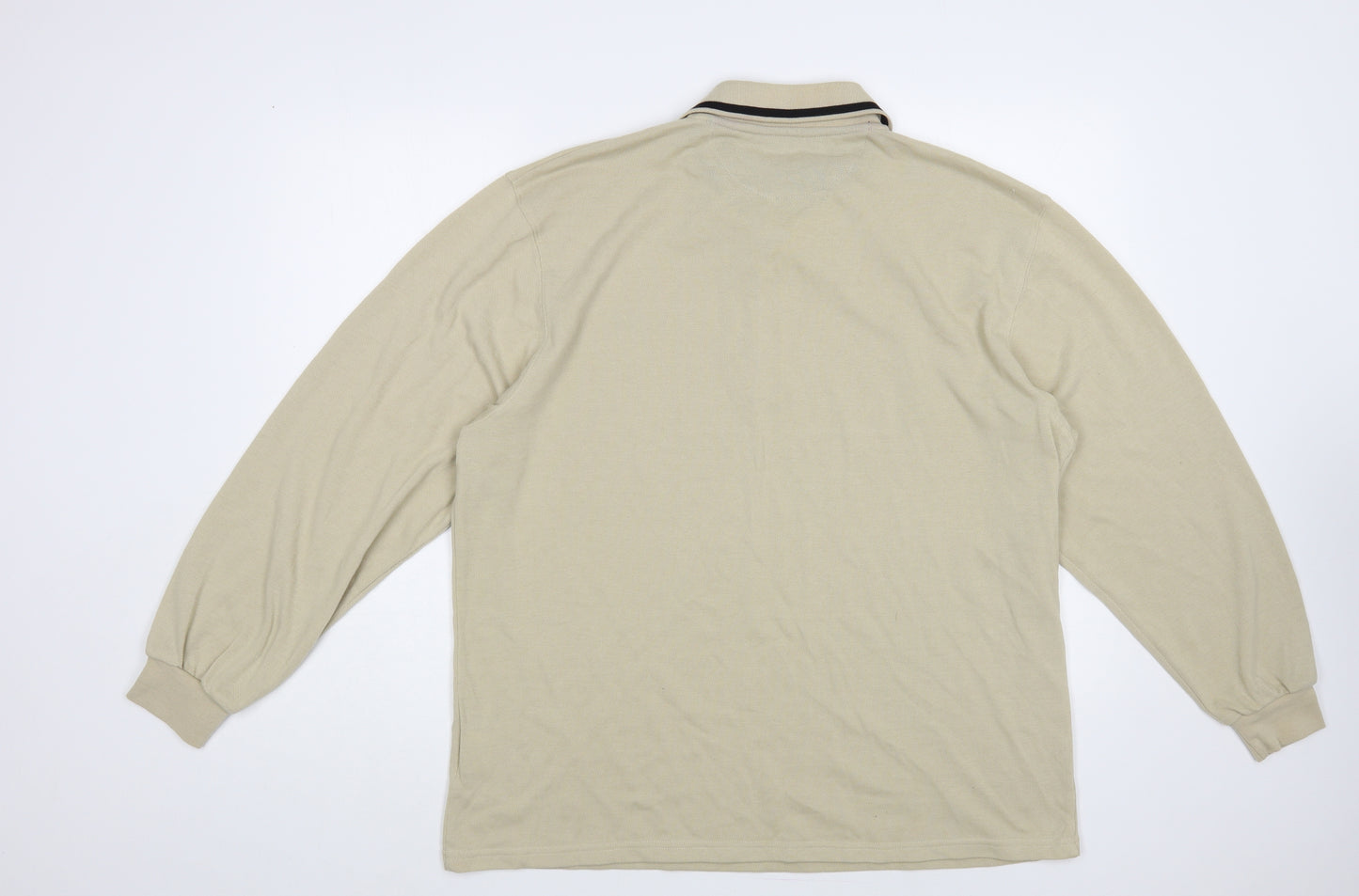Southbay Mens Beige Polyester Polo Size L Collared Button