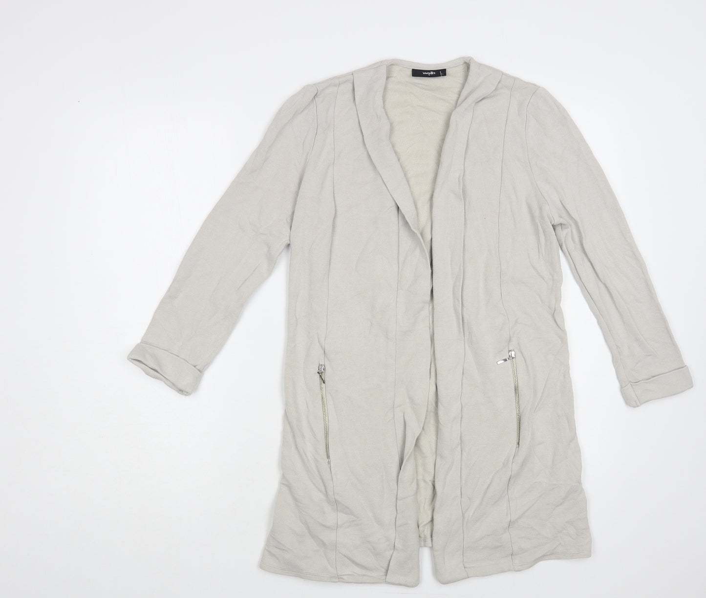 Wallis Womens Grey V-Neck Viscose Cardigan Jumper Size S