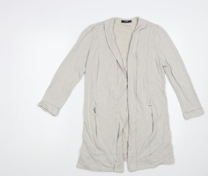 Wallis Womens Grey V-Neck Viscose Cardigan Jumper Size S