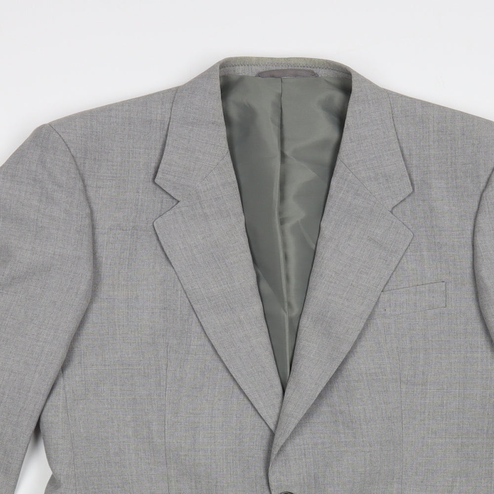 Mr Harry Mens Grey Polyester Jacket Blazer Size 38