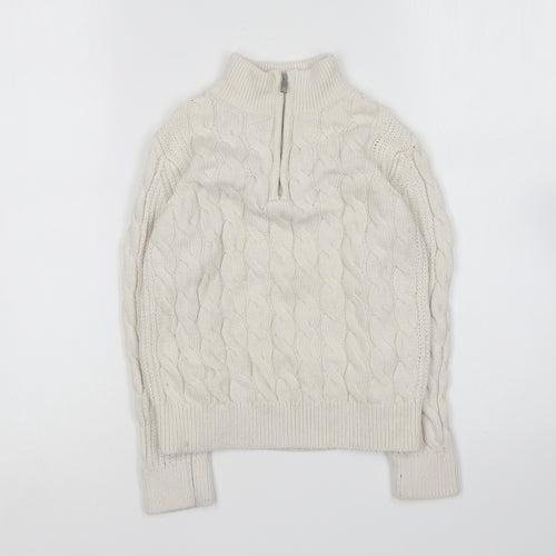 Reiss Girls Ivory Collared Viscose Pullover Jumper Size 6-7 Years