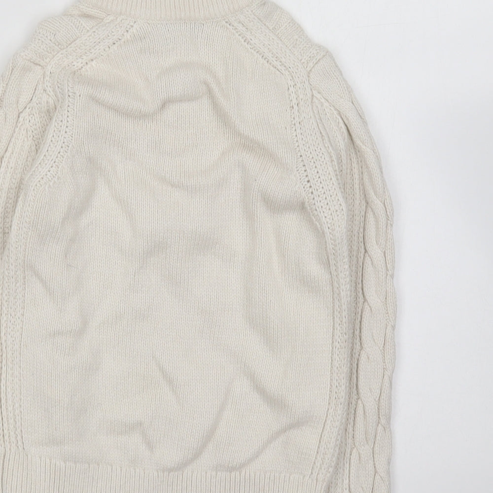 Reiss Girls Ivory Collared Viscose Pullover Jumper Size 6-7 Years