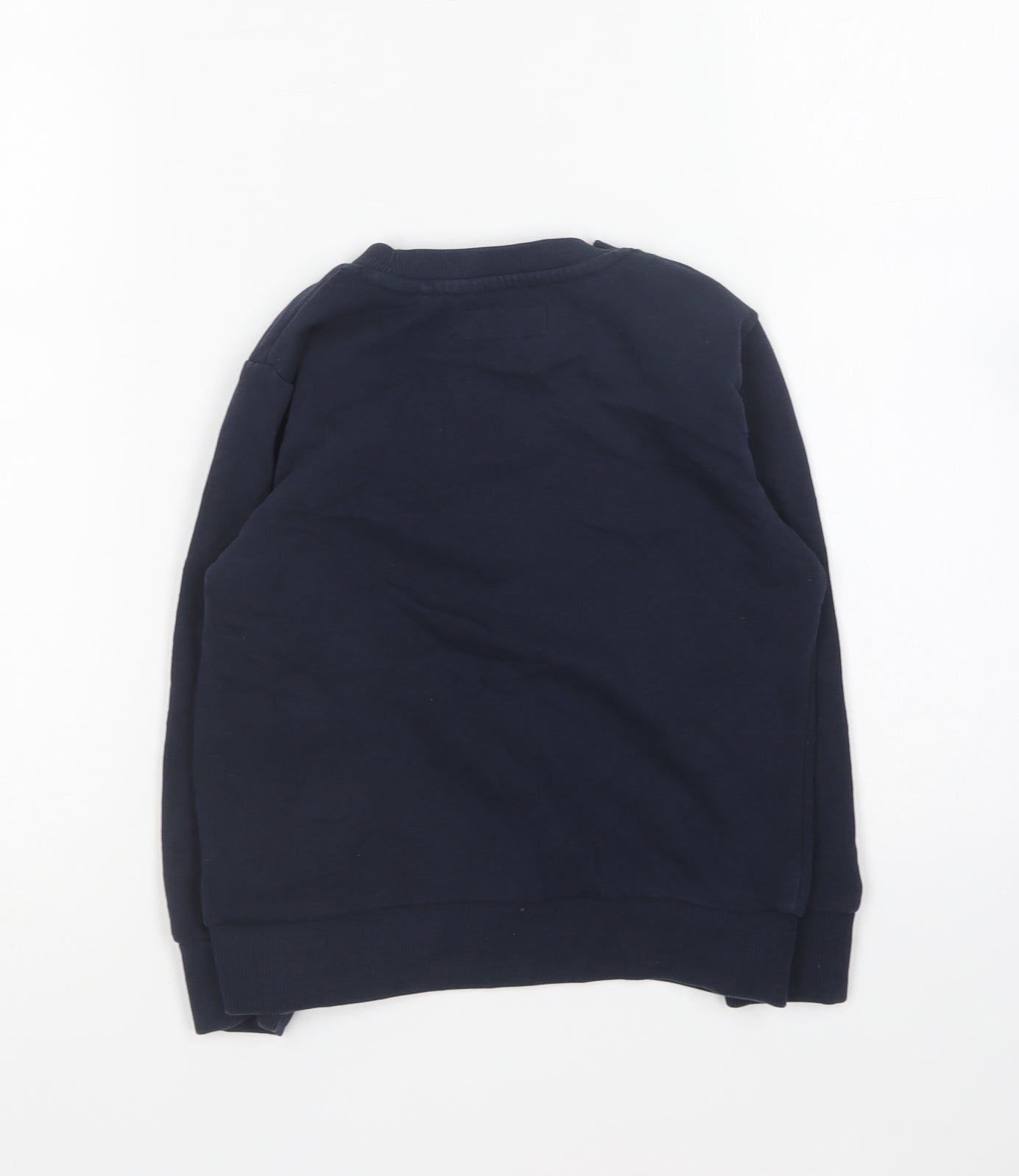 NEXT Boys Blue Round Neck Cotton Pullover Jumper Size 3-4 Years