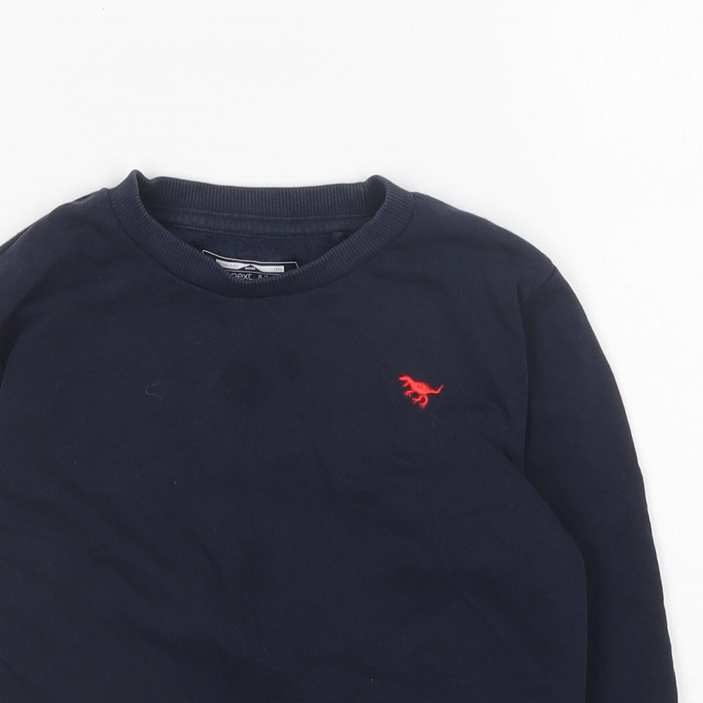 NEXT Boys Blue Round Neck Cotton Pullover Jumper Size 3-4 Years