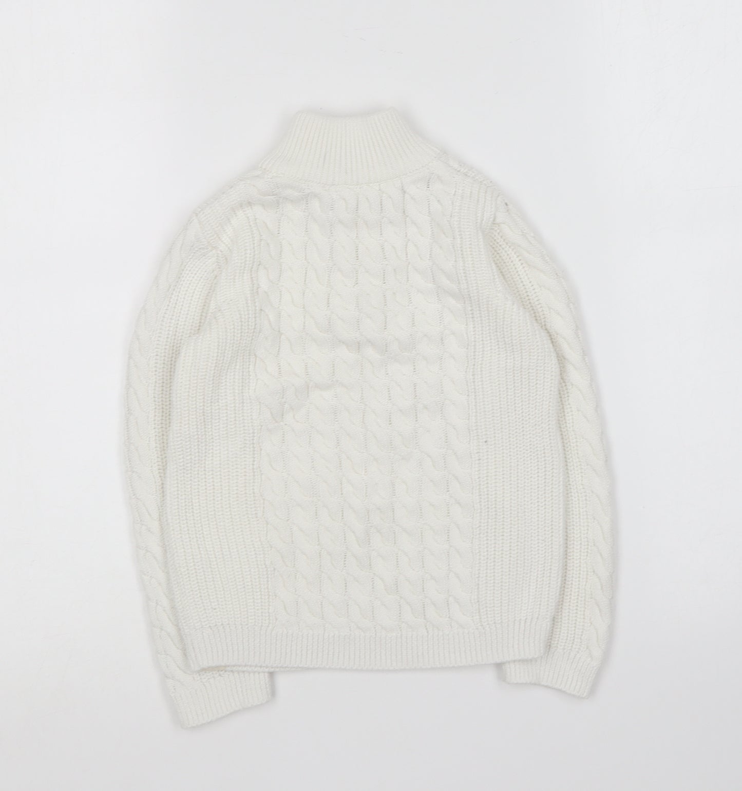 George Girls Ivory Collared Cotton Pullover Jumper Size 3-4 Years